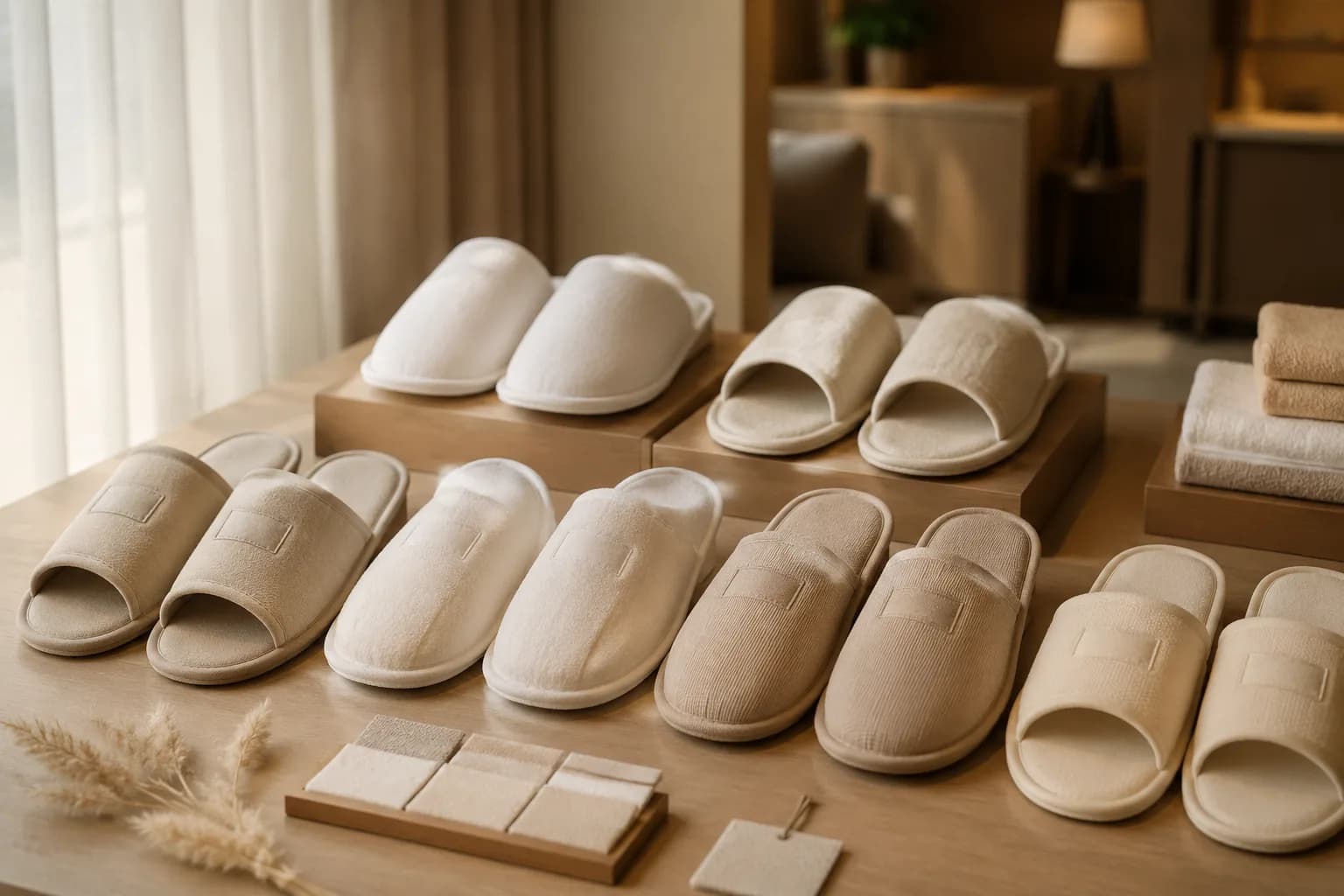 Customization options for hotel slippers
