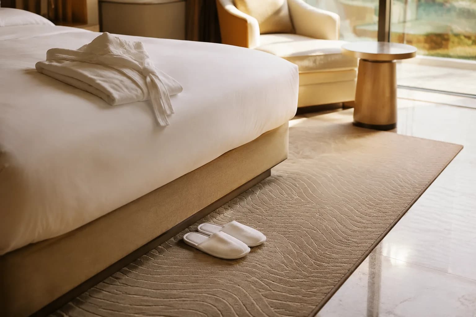 Custom hotel amenities in a hotel suite
